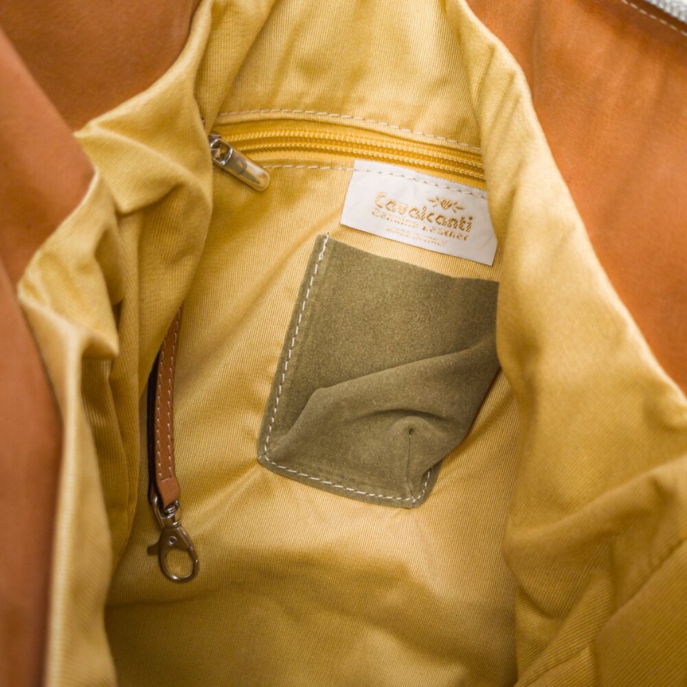 Cavalcanti Italian Olive Suede & Leather Fringe Hobo – Made in Italy - Picture 11 of 13
